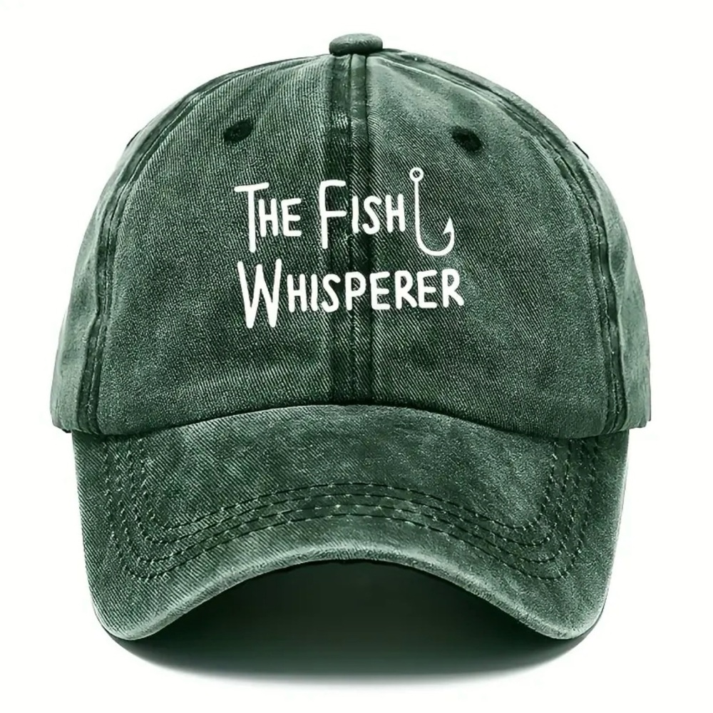 🧢 New! Unisex Faded Green Hat The Fish Whisperer Adjustable Baseball Cap